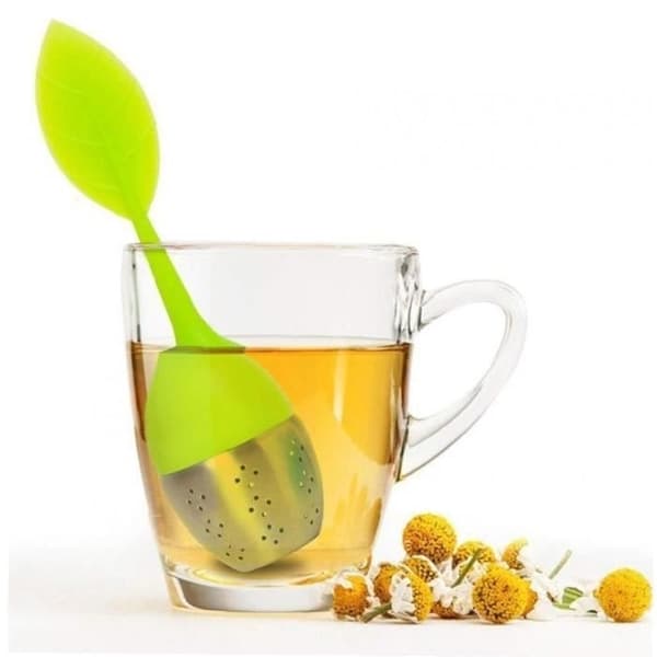 Bladformet te-infuser, 4-delt silikone te-si/krydderiposer, tebreve, te-diffuser tilbehør