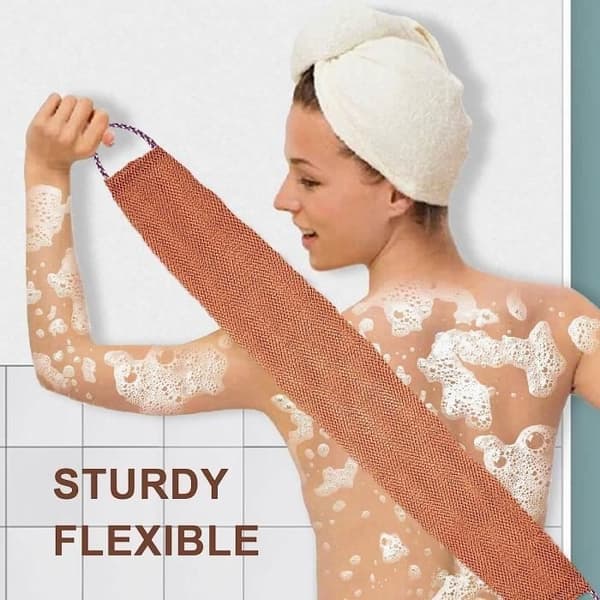 Badsvamp - Bad Dusch Skrubber Set - Lila, Blå och Kaffe - Nylon - 3 st
