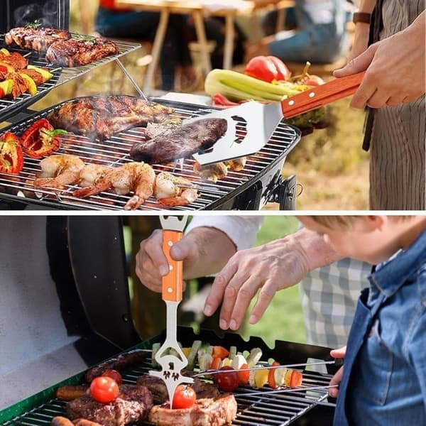7-i-1 Utendørs Grillspatelsett, Multifunksjonelt Grilltilbehør, Multifunksjonelle Grillredskaper, A, B