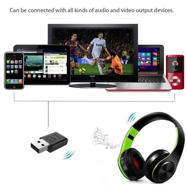 (blå) GOBRO - YSILLA Bluetooth Trådløse TV Hovedtelefoner - Dyb Bas - Blå blue