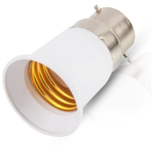 10-pakning B22-E27 Sokkelkonverter LED-lampesokkel E27 Lampebaser E27 LED-base [Energiklasse A++]