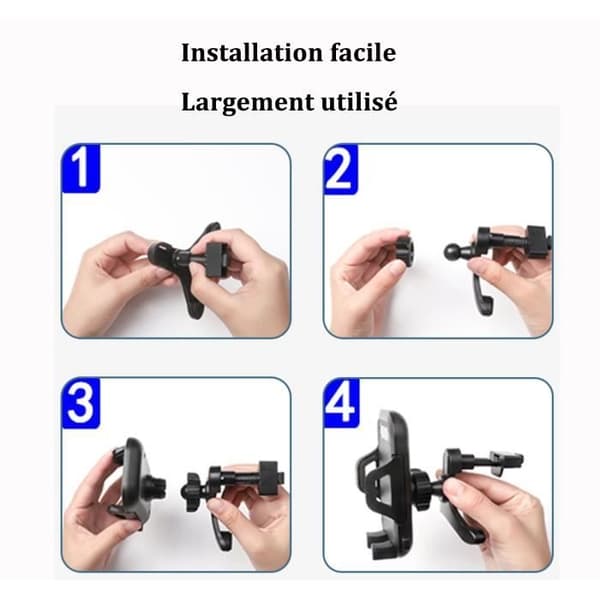 Biltelefonholder - APERIL - Universal - Rustfrit stål - 360° rotation - Silikonebeskyttelse