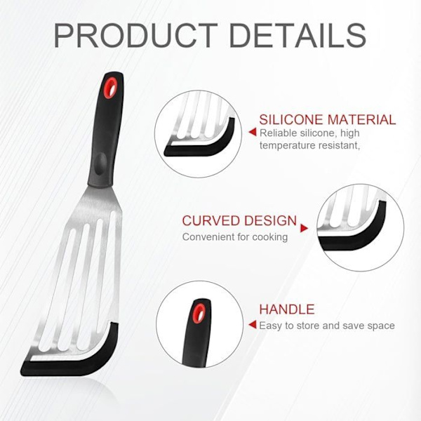 Fiskespatel - Ikke specificeret - 2 stk - Rustfrit stål - Silikone - Non-stick