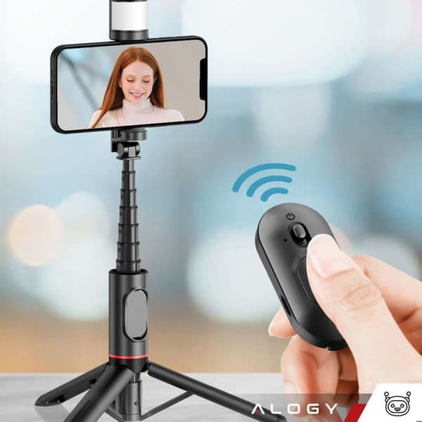 Selfie Stick Stativ Telefonhållare LED-ljus + Bluetooth Fjärrkontroll
