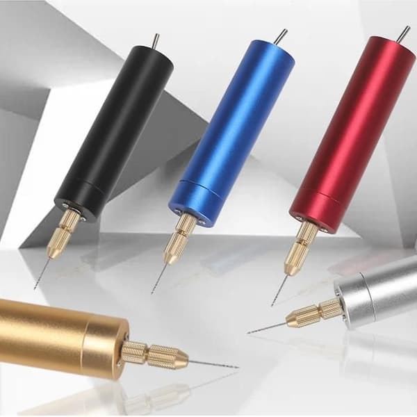 Mini Elektrisk Drill USB DC 5V Elektrisk Hånddrill Bærbar Drillbitsett (Blå)
