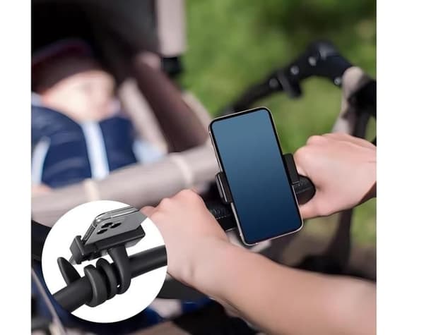 Telefonhållare - Ej specificerad - Barnvagn - 360° Rotation - Halkfri - Svart
