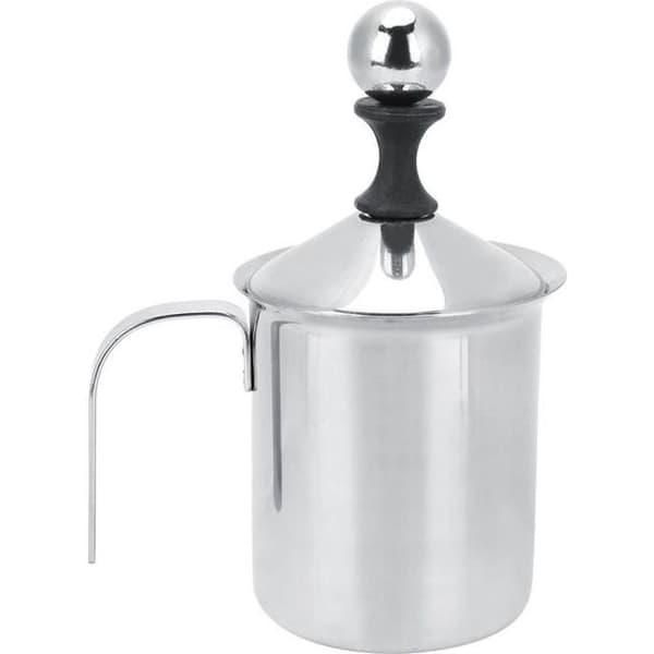 BOYOU 400 ml Mælkeskummer i rustfrit stål, Latte Kaffeskummer, Manuel Dobbelt Mælkeskummer