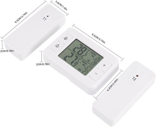 Trådløst indendørs og udendørs termometer, digitalt hygrometer med baggrundsbelyst luftindikator