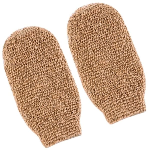 (Beige) Badehandske - Høj kvalitet - Beige - Eksfolierende - Genanvendelig - Til badeværelse beige