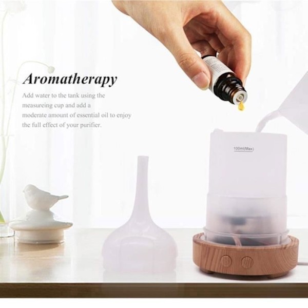 3D Æterisk Olie Diffuser, 100ml Ultralyd Aromaterapi Tåge Kølig Luftfugter