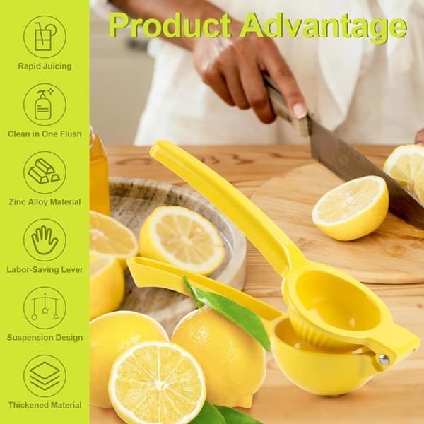 Manuel Citrus Juicer - Uspecificeret - Håndtag Citronpresser - Zinklegering - 7 cm Diameter - 1 stk