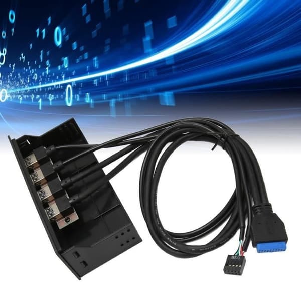 Tbest 4-Port USB 3.0 5.25-Punkts High-Bit 5Gbps Front Hub til PC