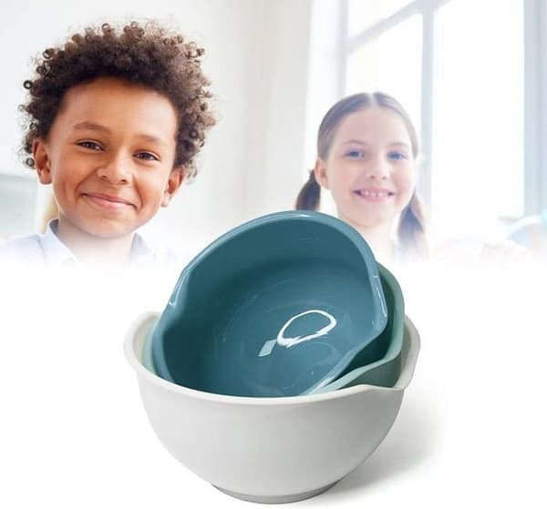 Set med 3 blandskålar - Ej specificerat - Plast - Halkfria - Stapelbara - Multifunktionella