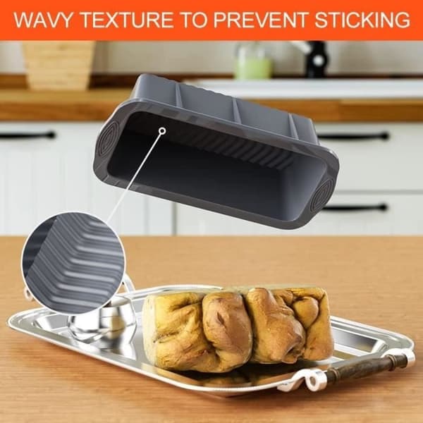 Kaksform, Silikonkaksform, 2 st Mini Rektangulär Kaksform, Non-Stick Silikonkaksform (21x9.5x6.5cm)