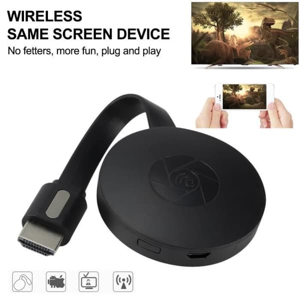 (Musta) Langaton videoadapteri - MOMOTOU - G2 - HDMI 1080P - Android/iOS yhteensopiva - Plug and Play Black