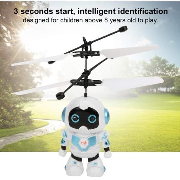 Induktionsfjädringsrobotflygplan, Mini Hand Spinner Drönare Helikopter Flyg Induktion RC Drönarleksak Present till Barn