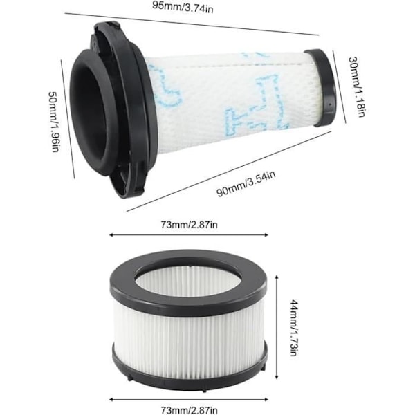 (Sort) 2 Forfiltre + 2 Motorfiltre til Rowenta Black