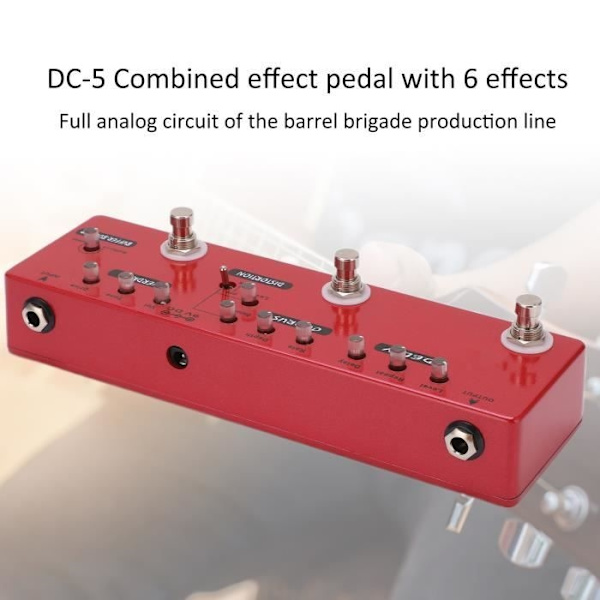 SONEW DC-5 Multi-Effekt Gitarpedal - Delay, Chorus, Distortion, Overspeed, Booster, Buffer
