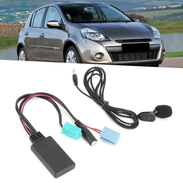Hililand AUX-adapter til Renault, AUX-IN Statisk audio Bluetooth 6-pin adapter med mikrofon
