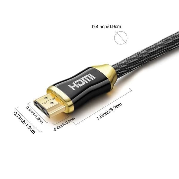 2m 4K HDMI-kabel - Höghastighets HDMI 2.0-kabel med Ethernet, flätad nylon, stöder 3D/Audio Return Channel, Ultra HD TV