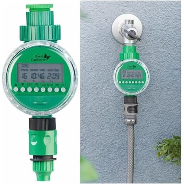 Elektronisk bevattningstimer - Royal Gardineer - BWC-130 - 16 program - LCD-skärm