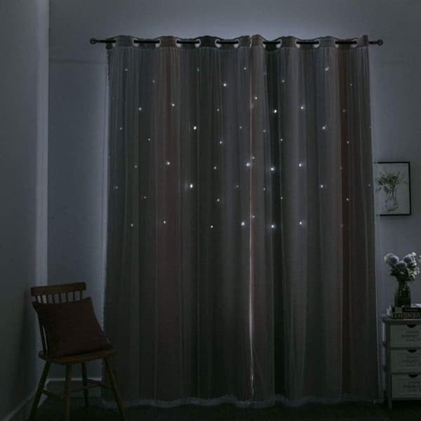 (Pink Grå) Pigeværelsesgardiner - Pink Grå - Rektangulær - Mørklægning - 135 x 240 cm Pinkish-grey