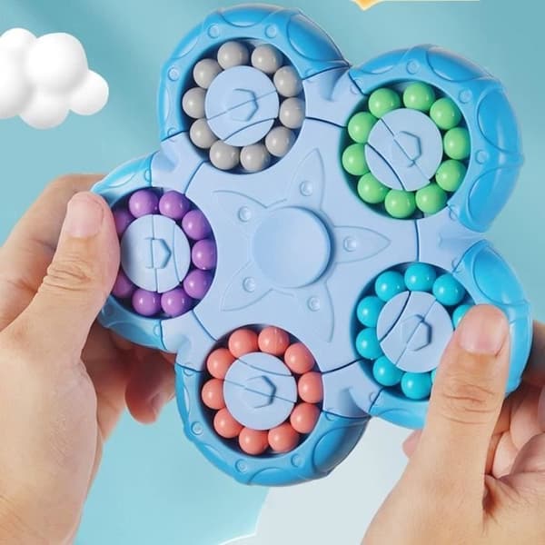 Magic Bean Roterande Kub - Sensorisk Dekompressionsleksak - Blå - Barn - Unisex Blue