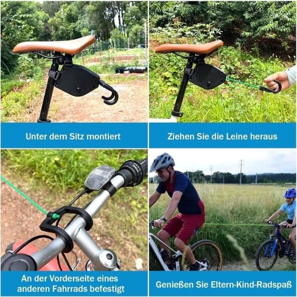 Infällbart cykeldragrep, barns cykeldragstång, dragkabel, barns dragrep
