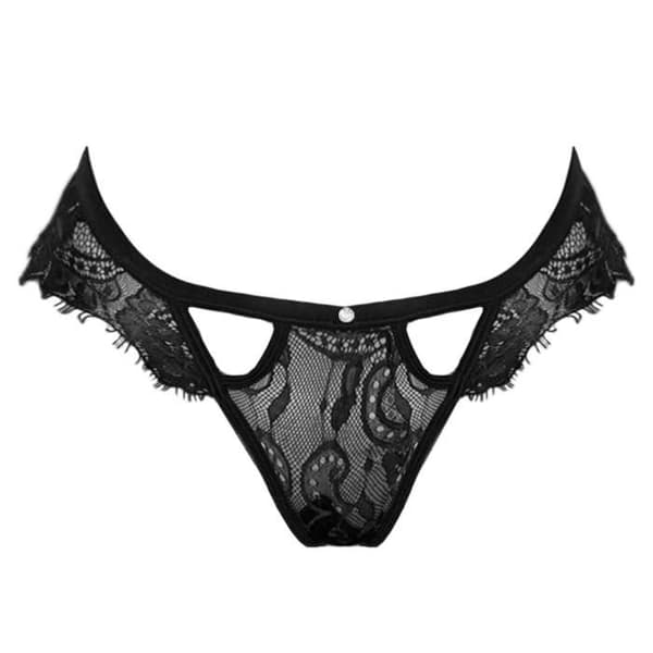 (m-Svart) Trådlöst svart spetsunderklädesset för kvinnor - BH, pyjamas och underkläder - S-3XL Black m