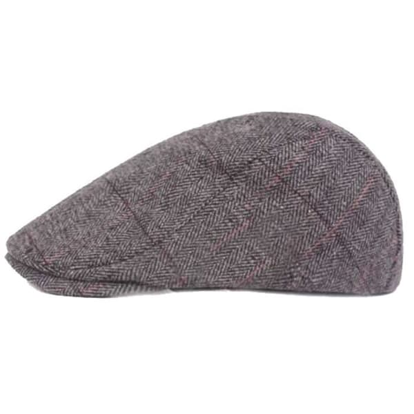 Flat Cap for Menn - Beret - Ull - Vinter - Grå