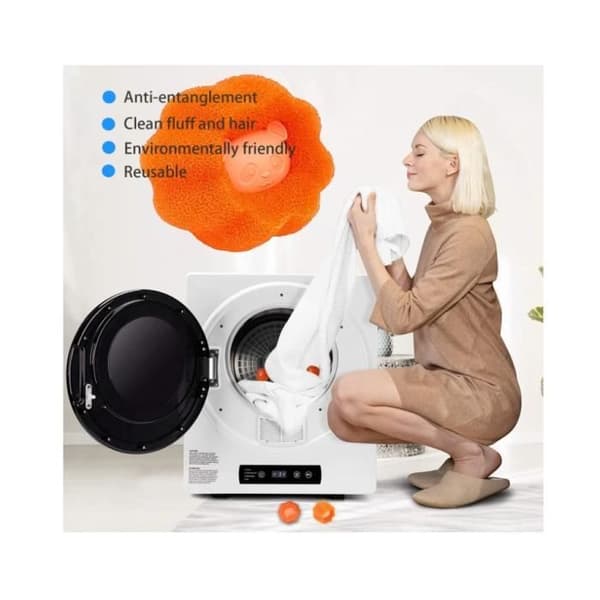 Kæledyrshårfjernerkugle, vaskemaskinekugle, genanvendelig kæledyrshårfjernerkugle til poter (orange)