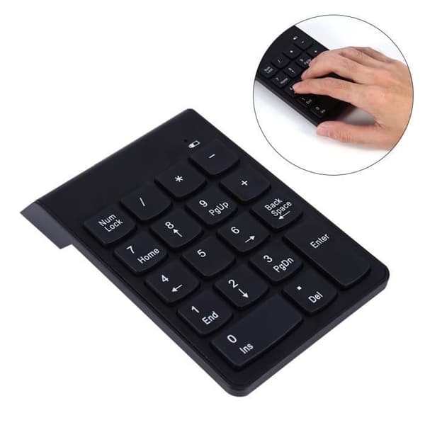 USB Numerisk Knappsats Mini Numerisk Knappsats 18 Tangenter Tangentbord för Laptop Desktop PC Pro HB040-SHO