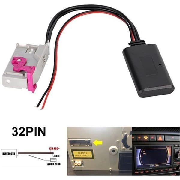YOSOO 32-stifts kabeladapter för Audi A3 A4 A6 A8 TT R8 RNS-E bil Bluetooth Aux-kit