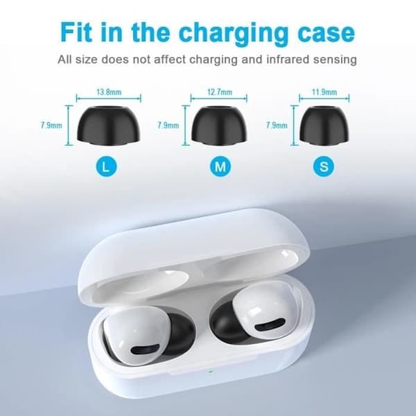 Premium Memory Silikon Ørepropper kompatible med AirPods PRO Erstatning ørestøtte med memory foam
