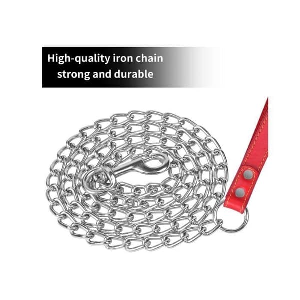 Solid Hundkoppel, Metallrep Hundkoppel, Långt Hundkoppel, 1,2 m Längd, 3 mm Tjocklek
