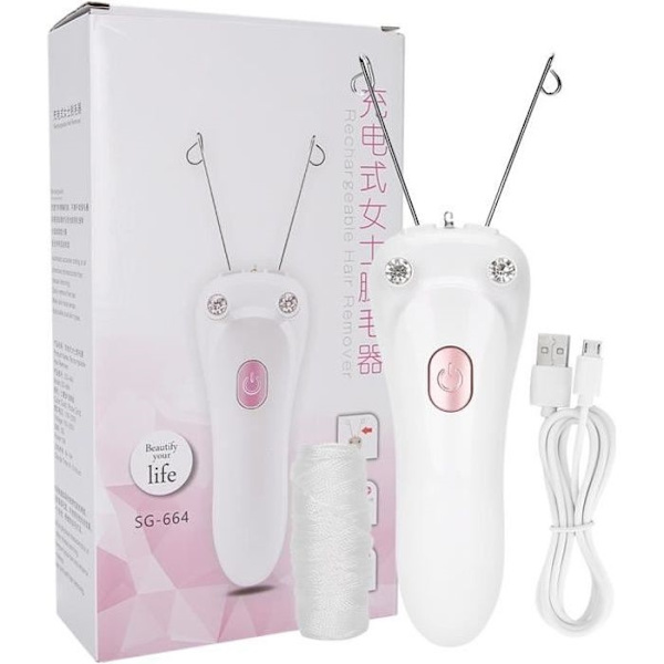 Threading Epilator Elektrisk Threading Epilator USB-laddning Bomull Threading Epilator