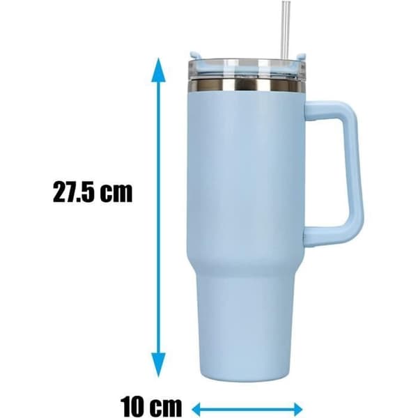 (Sort) Isoleret krus - Uspecificeret - 40 oz - 304 rustfrit stål - Sort - Genanvendelig med sugerør black
