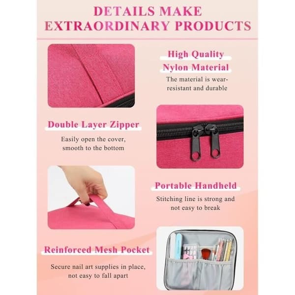 Meikkisetti - Määrittelemätön - Kaksikerroksinen - Pinkki - Nylon - 30 pulloa kynsilakkaa