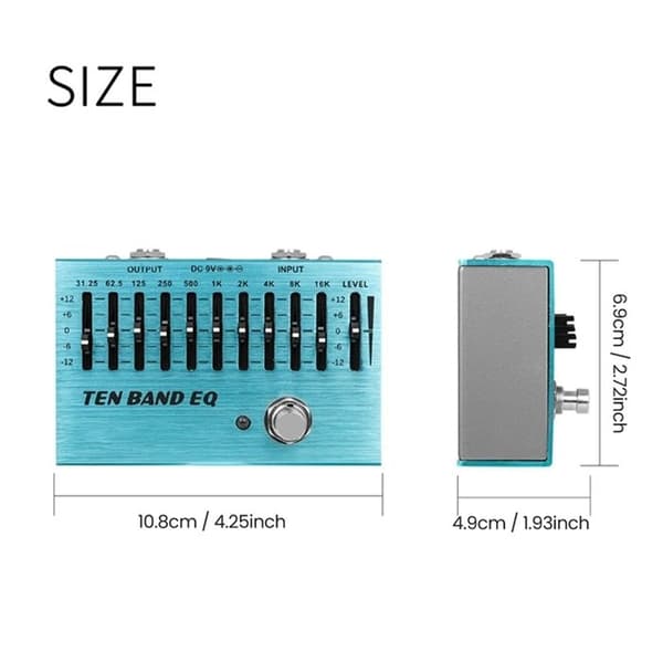 SA-01 10-Bånds Equalizer Controller Elektrisk Guitar Pedal EQ Effektpedaler True Bypass Guitar Bas Dele og Tilbehør
