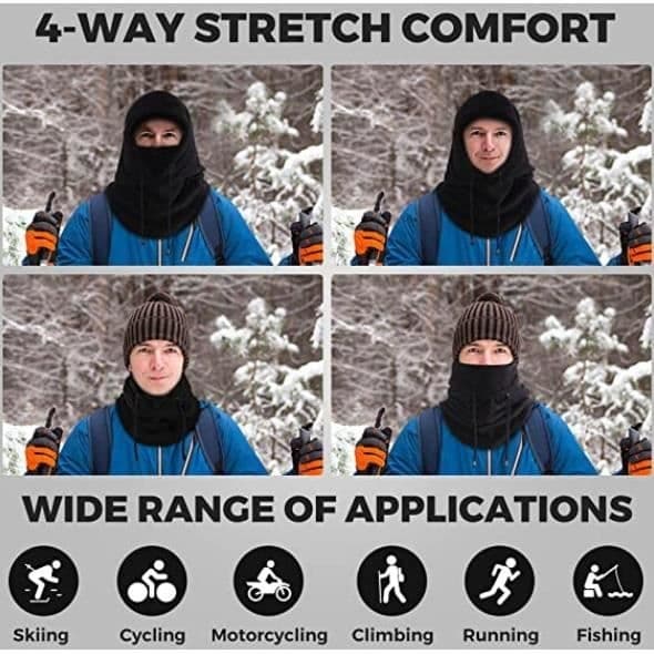 Balaclava - Ospecificerad - Vinter - Unisex - Vit - Vindtät