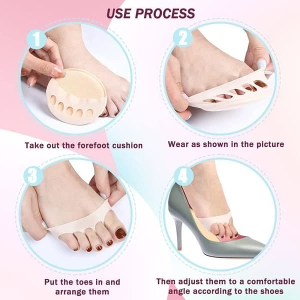 Par med Metatarsalputer i Vaffeltekstil, Forfotputer, Plantarputer for Beskyttelse