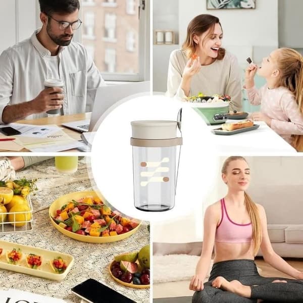 Yoghurtbæger - Uspecificeret - 500 ml - Glas - Genanvendeligt - Lufttæt låg