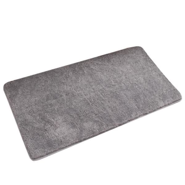 Grå bademåtte 45 x 70 cm - absorberende skridsikker bademåtte - blød rektangulær dørmåtte