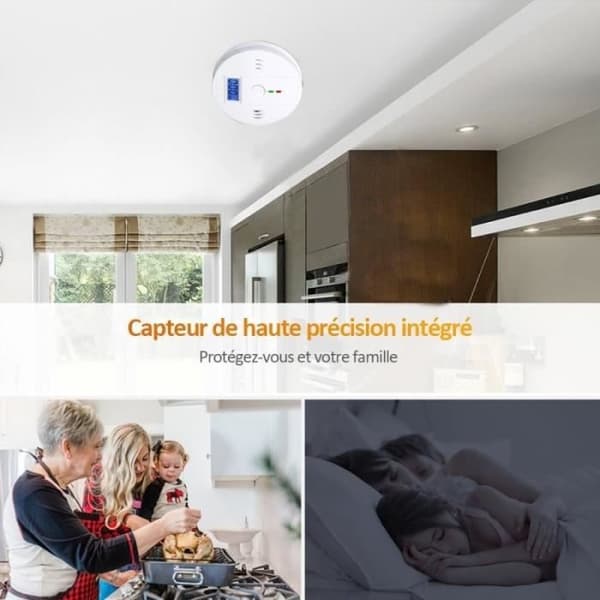 Kuliltealarm - YYV - CO2 Alarm med LCD Display - Trådløs - Indendørs