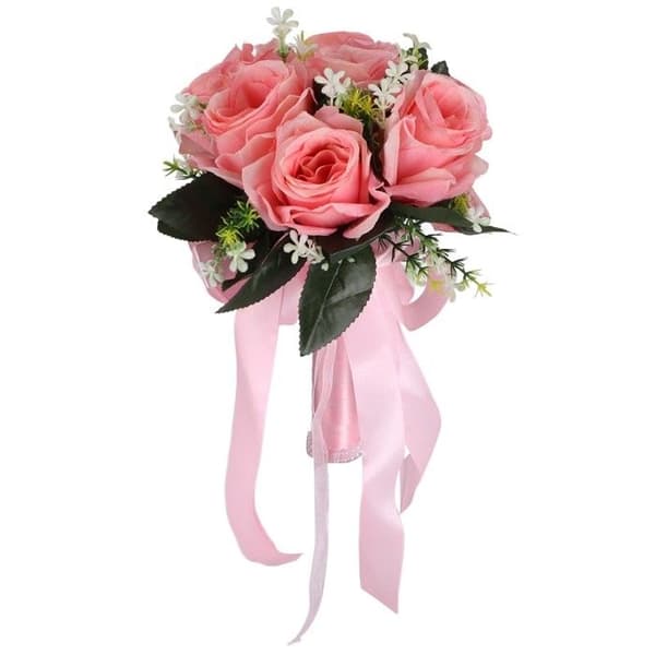 Kunstig silkebryllupsbuket, kunstig rosebuket til brud, der holder blomster