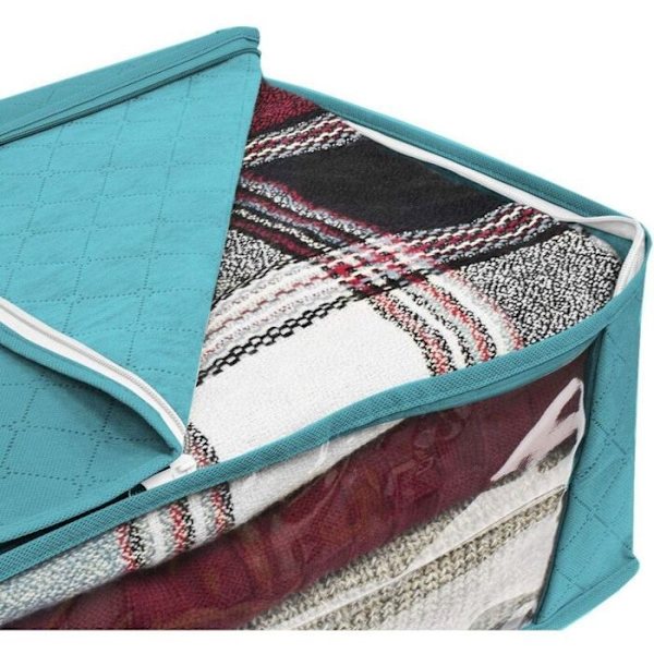 (Grå) Förvaringslåda - Ej specificerad - Set om 3 - Vikbart tyg - 48x35x20 cm - Grå/blå Gray