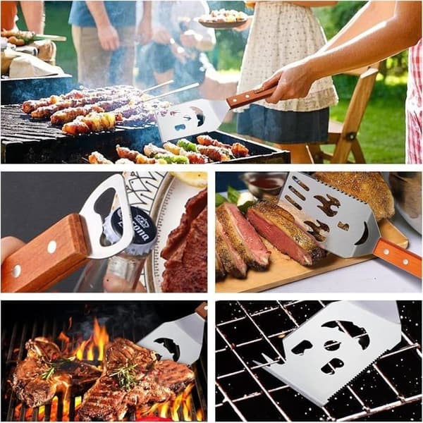 7-i-1 Utendørs Grillspatelsett, Multifunksjonelt Grilltilbehør, Multifunksjonelle Grillredskaper, A, B