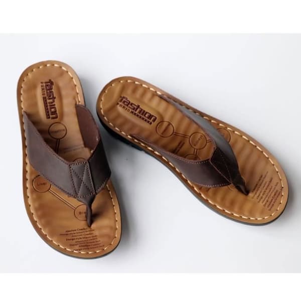 (39-Brun) Herresandaler - Sort Læder - Sommer Badesko Brown 39