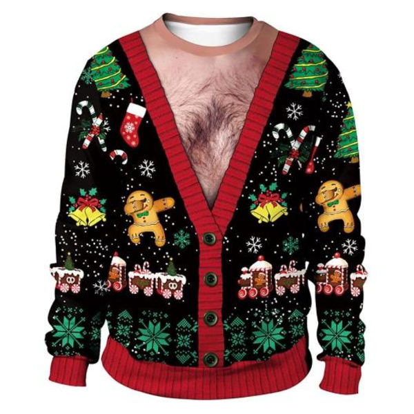 Unisex Ruma Jouluneule Miehille Naisille 3D Hauska Printti Villapuserot Hupparit Collegepaidat Syksy Talvi Neuleet Hyppypaidat Topit #1 2XL