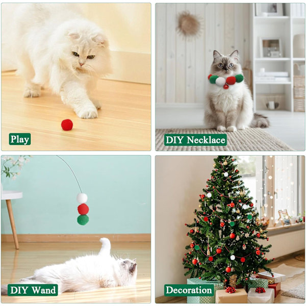Katt Leksaker Bollkastare 30st Jul Katt Leksaker för Innekatter Katt Leksaker Kattunge Leksaker Interaktiv Katt Leksak Katt Bollar Hämta Leksak med Pom Pom Bollar